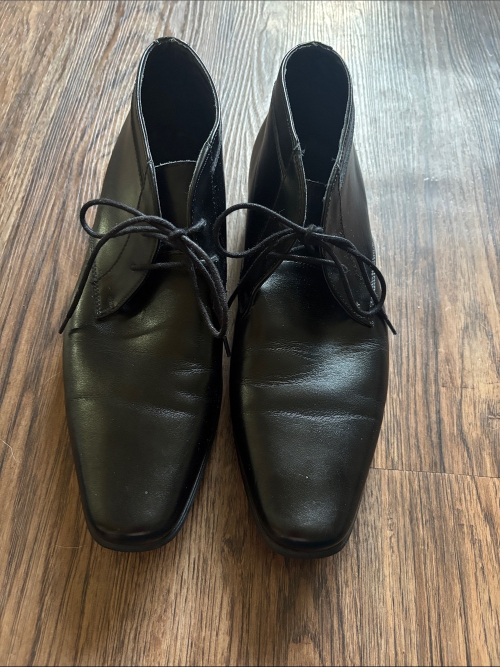 Calvin Klein Ballard Black Leather Chukka Boots Mens 12 Ankle Dress Boot 34F0654